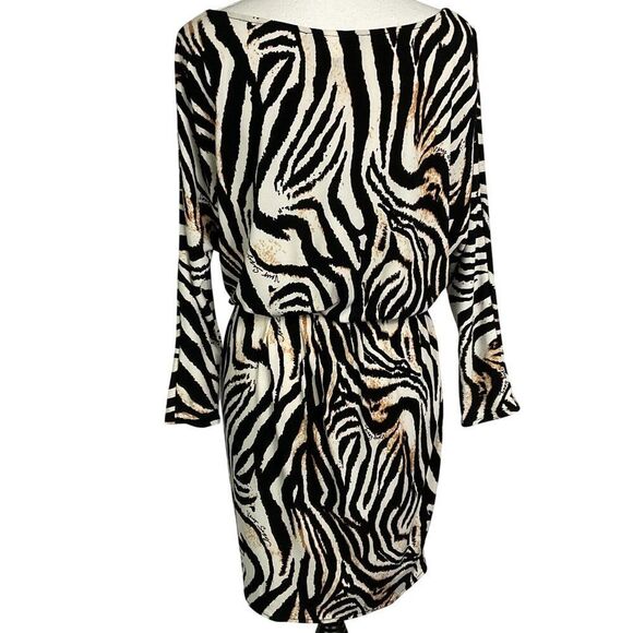 Victoria's Secret Animal Print Dress, size small, faux wrap skirt, poly/elastane - Picture 3 of 16
